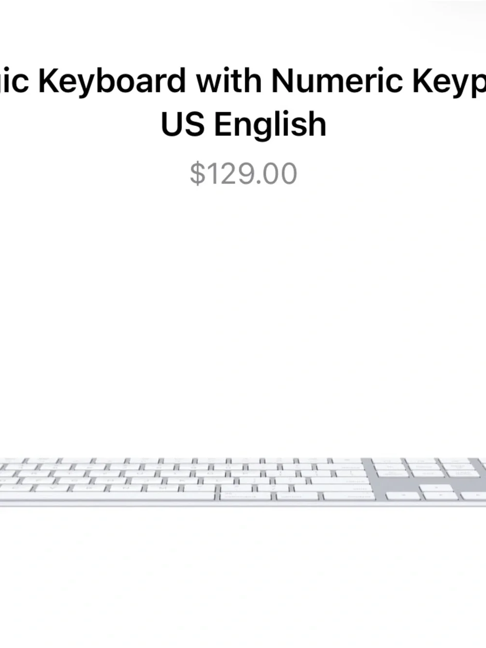 Apple Wireless Keyboard - Silver and White